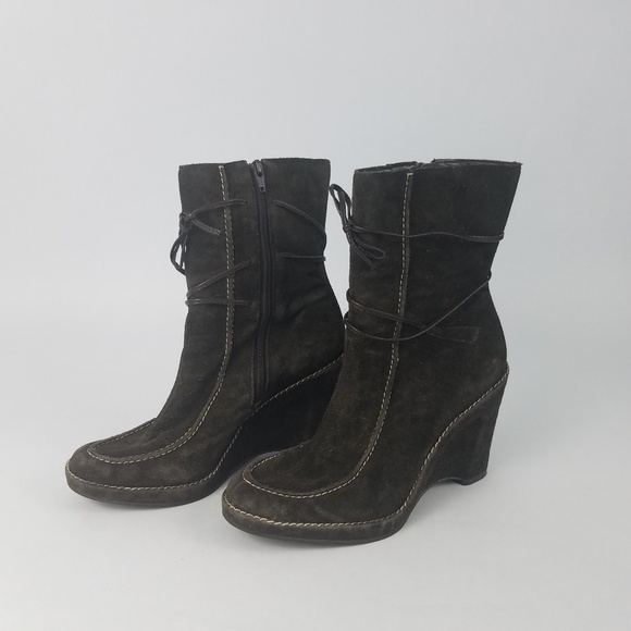 Franco Sarto Shoes - Franco Sarto Ema Womens Wedge Faux Suede Boot